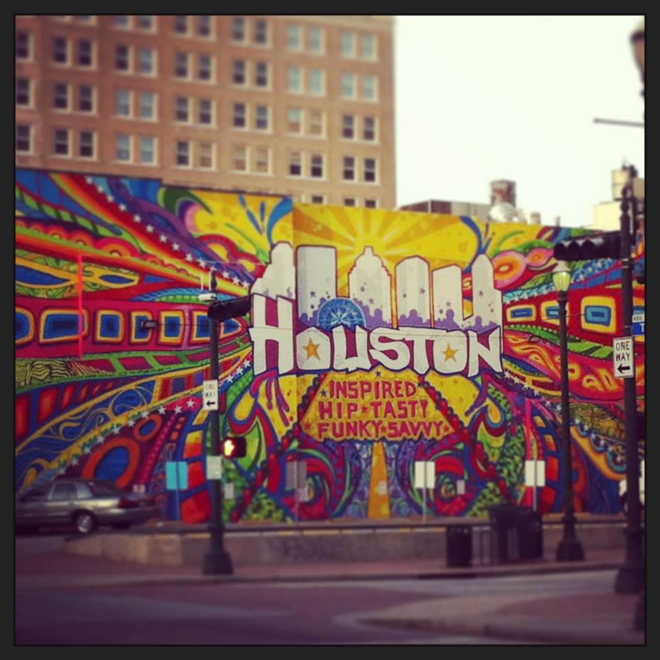 Vibrant building art in downtown Houston, TX 2012